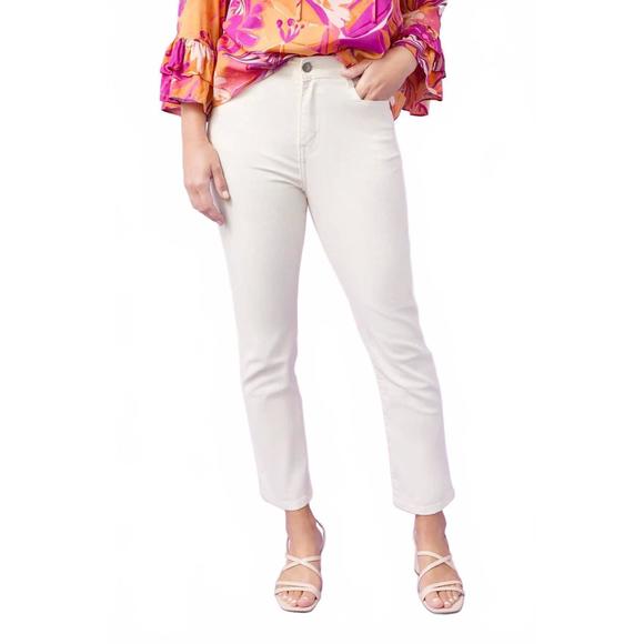 NEW COCO + CARMEN straight ankle pant in vintage white - Picture 2 of 2